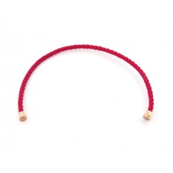 CABLE FRED POUR BRACELET FORCE 10 MM TAILLE 15 EN CORDE ROUGE & ACIER ROSE 230€