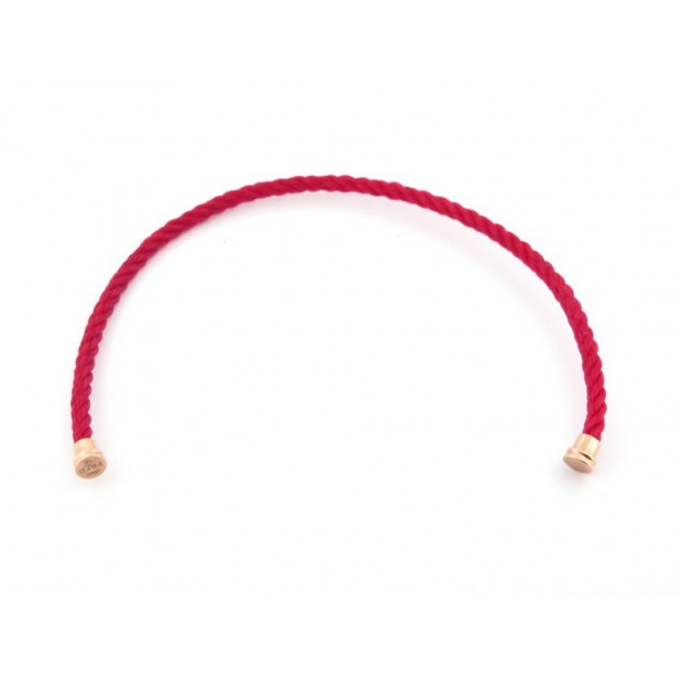 CABLE FRED POUR BRACELET FORCE 10 MM TAILLE 15 EN CORDE ROUGE & ACIER ROSE 230€