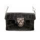 NEUF SAC A MAIN MICHAEL KORS POCHETTE CUIR FACON CROCO NOIR HAND BAG PURSE 975€