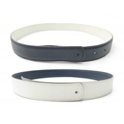 NEUF CEINTURE HERMES LIEN REVERSIBLE 28 MM T74 CUIR BLEU BLANC LEATHER BELT 330€