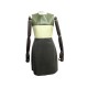 ROBE COURTE SANS MANCHES CELINE M 38 CUIR AGNEAU VERT LAMB LEATHER DRESS 3600€