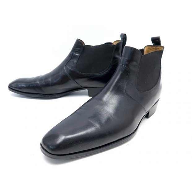 CHAUSSURES JM WESTON BOTTINES 457 INFORMEL 8.5D 42.5 EN CUIR NOIR LOW BOOTS 950€