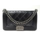 SAC A MAIN CHANEL BOY PARIS SALZBURG CUIR MATELASSE NOIR BANDOULIERE HAND BAG