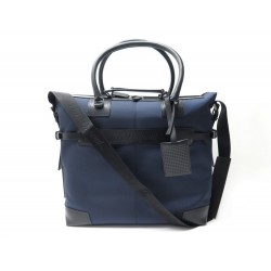 NEUF SAC DE VOYAGE ST DUPONT DEFI 48H EN TOILE CUIR BLEU MARINE BANDOULIERE 690€