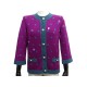 NEUF PULL CHANEL GILET CARDIGAN A POIS M 38 CACHEMIRE VIOLET POLKA DOT NEW 4970€