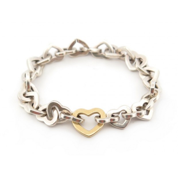 BRACELET TIFFANY TIFFANY & CO CHAINE COEUR 17CM EN ARGENT 925 & OR 18K 660€