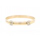VINTAGE BRACELET JONC CARTIER DOUBLE C 2 ORS JAUNE & OR BLANC 18K DIAMANTS GOLD