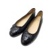 NEUF CHAUSSURES CHANEL BALLERINES LOGO CC G02819 35.5 CUIR NOIR BOITE SHOES 790€