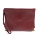 VINTAGE NEUF SACOCHE MUST DE CARTIER POCHETTE EN CUIR BORDEAUX POUCH 1180€