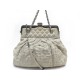 SAC A MAIN CHANEL FERMOIR MINAUDIERE EN CUIR GRIS BANDOULIERE HAND BAG 4600€