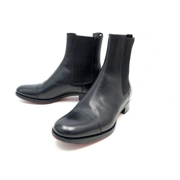 CHAUSSURES BOTTINES CHRISTIAN LOUBOUTIN 1180277BK01 EN CUIR NOIR 40.5 SHOES 950€