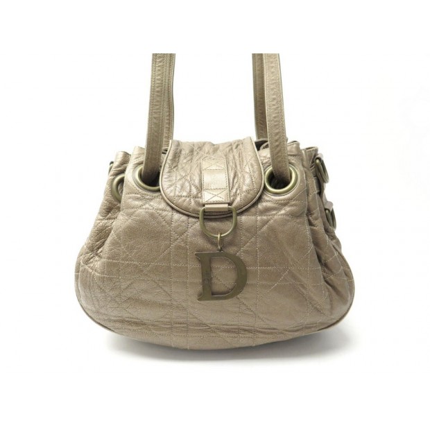 SAC A MAIN CHRISTIAN DIOR DRAWSTRING CUIR CANNAGE DORE LEATHER HAND BAG 1195€