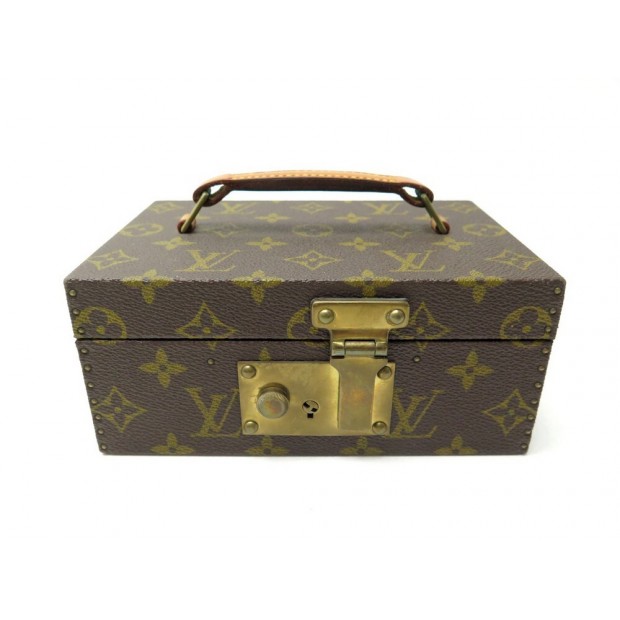 VINTAGE BOITE LOUIS VUITTON MINI COFFRET A BIJOUX EN TOILE MONOGRAM LV JEWEL BOX