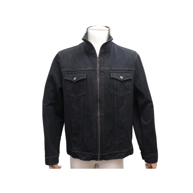 VESTE LOUIS VUITTON 56 XL EN DENIM JEAN COTON NOIR BLOUSON JACKET VEST 1500€