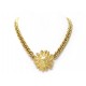 VINTAGE COLLIER CHANEL TETE DE LION & CHAINE 75CM 1990 EN METAL DORE NECKLACE