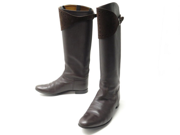 chaussures hermes bottes cavalieres evelyne 36 cuir
