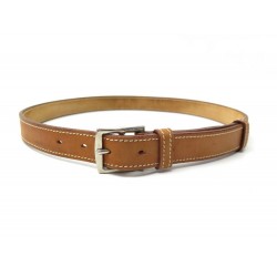 VINTAGE CEINTURE HERMES ETRIVIERE T 80 CUIR NATUREL BOUCLE ACIER BOITE BELT 700€