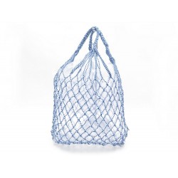 NEUF SAC A MAIN CELINE FILET TISSE CABAS 30 CM EN COTON BLEU BLUE HAND BAG 400€