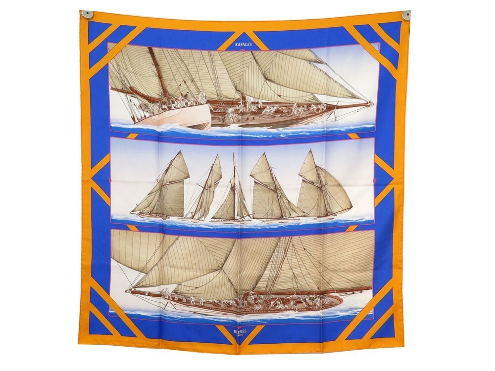 BCAY0005】HERMES エルメス カレ90 Yannick Manier ヨット EN COURSE