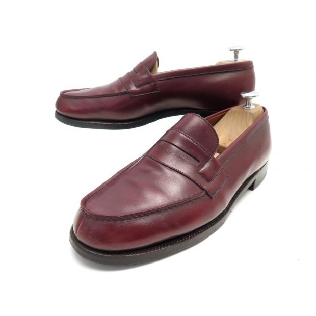 CHAUSSURES JM WESTON MOCASSINS 180 7B 41 EN CUIR BORDEAUX LEATHER SHOES 695€