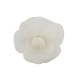 NEUF VINTAGE BROCHE CHANEL CAMELIA EN TOILE BLANC + BOITE NEW WHITE BROOCH 440€