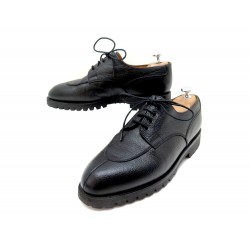 CHAUSSURES JM WESTON 595 DERBY DEMI CHASSE 7D 41 EN CUIR NOIR LEATHER SHOES 720€