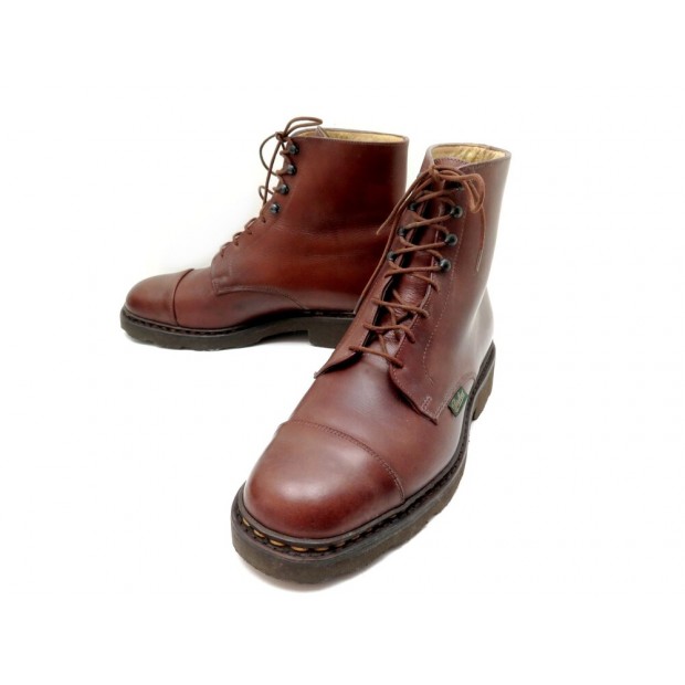 CHAUSSURES PARABOOT BOTTINES HALLES 6 40 CUIR MARRON BROWN LEATHER BOOTS 435€