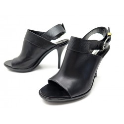 CHAUSSURES SANDALES BALENCIAGA MULES A TALONS 36.5IT 37.5FR CUIR NOIR SHOES 750€