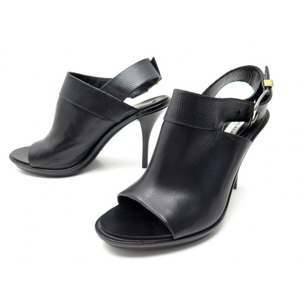 CHAUSSURES SANDALES BALENCIAGA MULES A TALONS 36.5IT 37.5FR CUIR NOIR SHOES 750€