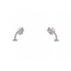 NEUF BOUCLES D'OREILLES TIFFANY & CO T SMILE EN OR BLANC 18K ET DIAMANTS 2200€