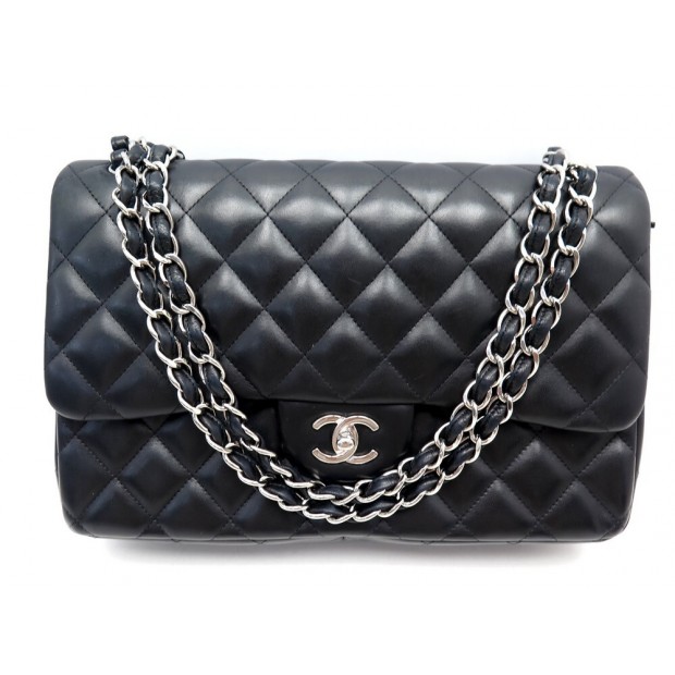 SAC A MAIN CHANEL GRAND CLASSIQUE TIMELESS JUMBO EN CUIR NOIR HAND BAG 8900€