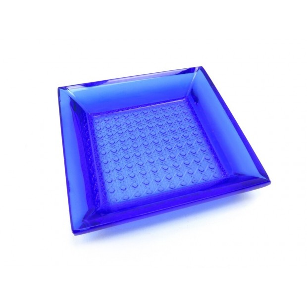 NEUF VIDE POCHE CHRISTIAN DIOR EN VERRE BLEU FONDS CANNAGE NEW ASHTRAY 180€