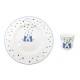 SET DE 2 PIECES CARTIER LA MAISON DES ENFANTS EN PORCELAINE COQUETIER & ASSIETTE