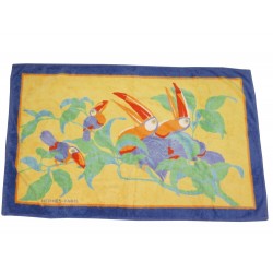 NEUF DRAP DE PLAGE HERMES LES TOUCANS SERVIETTE DE BAIN COTON BEACH TOWEL 475€