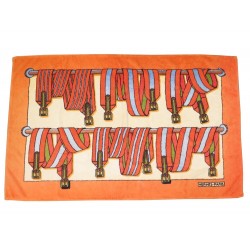 NEUF DRAP DE PLAGE HERMES LES SANGLES SERVIETTE BAIN ORANGE BEACH TOWEL 475€