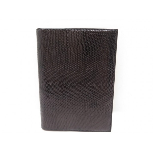 NEUF COUVERTURE AGENDA ET FOLIO HERMES GLOBE TROTTER EN CUIR LEZARD NOIR 1300€