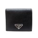 NEUF PORTEFEUILE PRADA 1MV204 PORTE CARTES EN CUIR SAFFIANO NOIR WALLET 380€