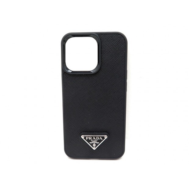 NEUF ETUI PRADA COQUE IPHONE 13 PRO 2ZH149 EN CUIR SAFFIANO NOIR PHONE CASE 270€