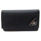 NEUF PORTE CLES PRADA 6 CLES 2PG222 EN CUIR SAFFIANO NOIR BLACK KEY HOLDER 360€