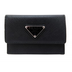 NEUF PORTEFEUILLE PRADA 2MF028 PORTE CARTES EN CUIR SAFFIANO NOIR WALLET 290€