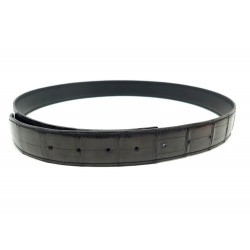 LIEN DE CEINTURE HERMES T95 POUR BOUCLE 32MM EN CUIR CROCODILE NOIR BELT LINK