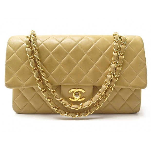 SAC A MAIN CHANEL CLASSIQUE TIMELESS MEDIUM CUIR MATELASSE BEIGE HAND BAG 8250€