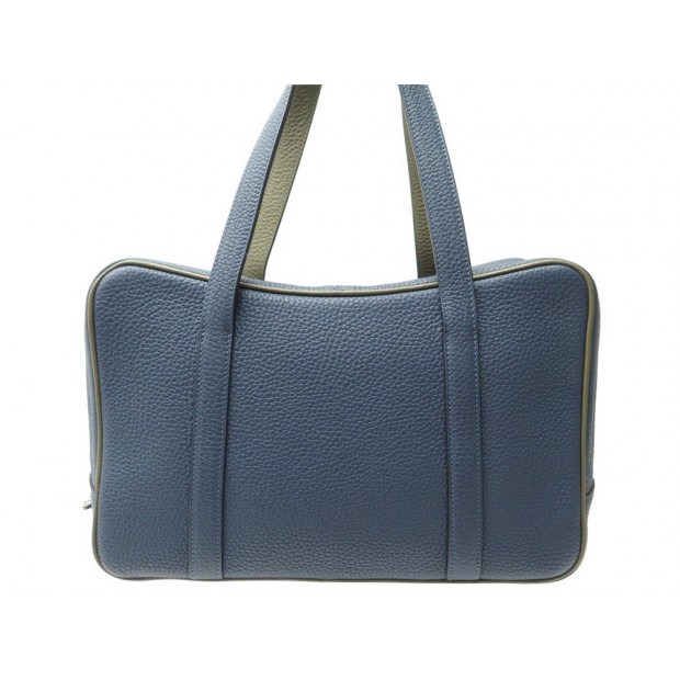 sac a main moynat pauline pm en cuir graine bleu