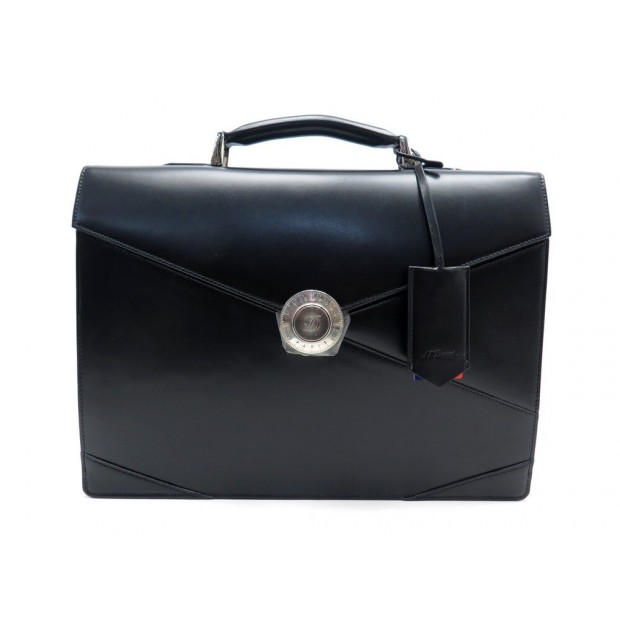 NEUF SACOCHE ST DUPONT LINE D CARTABLE EN CUIR NOIR NEW LEATHER BRIEFCASE 1280€