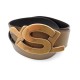 CEINTURE YVES SAINT LAURENT CUIR DORE T75 