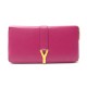 PORTEFEUILLE YVES SAINT LAURENT LIGNE Y CHYC 314991 EN CUIR FUSHIA WALLET 595€