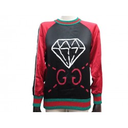 NEUF PULL GUCCI GHOST DIAMOND S 36 EN SOIE NOIR TOP NEW SILK SWEATER 1300€