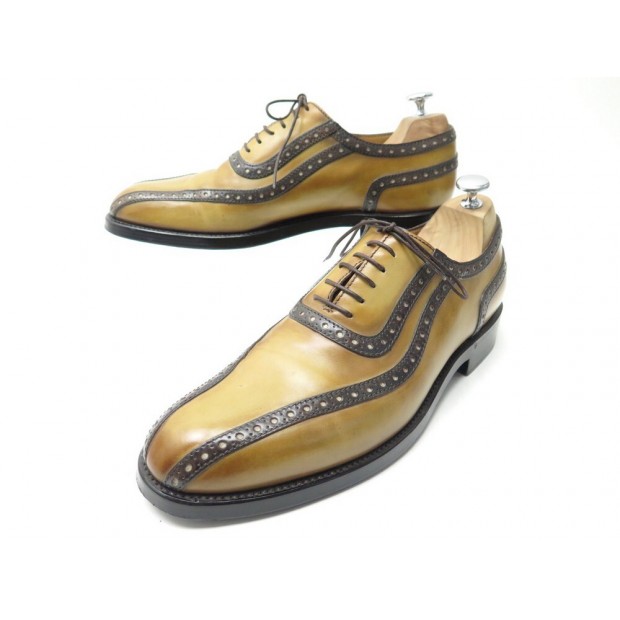 CHAUSSURES BERLUTI RICHELIEU BICOLORE 8.5 42.5 3307 EN CUIR MARRON SHOES 1920€