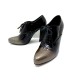 CHAUSSURES PRADA RICHELIEU A TALON 37.5 IT 38.5FR CUIR VERNIS BICOLORE SHOES