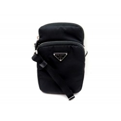 NEUF SAC A MAIN PRADA POCHETTE BANDOULIERE TOILE NYLON NOIR HAND BAG PURSE 690€